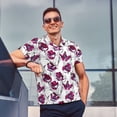 thumbnail image 6 of Balery Tulips Flowers Printed Men’s Short Sleeve Polo Shirt, Midweight Men's Shirt,Golf Polo shirts -Large, 6 of 8