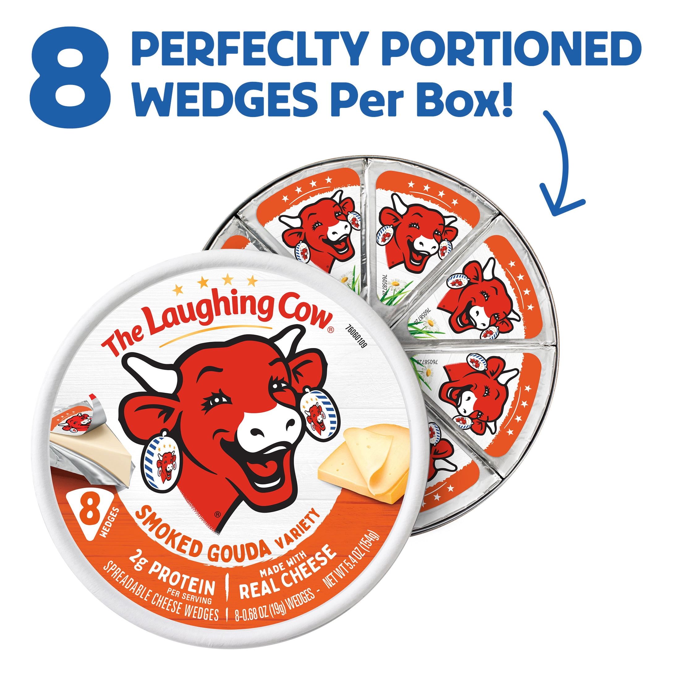 The Laughing Cow® Creamy Smoked Gouda Variety Spreadable Cheese Wedges, 5.4 oz