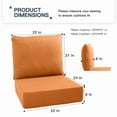 thumbnail image 4 of PARKWELL 8-Piece Outdoor Deep Seat Cushion Set, 22 x 24, Water Repellent, Fade Resistant, 6-Inch Thicken Deep Seat Bottom and Back Cushion for Chair, Sofa, and Couch, Orange, 4 of 8