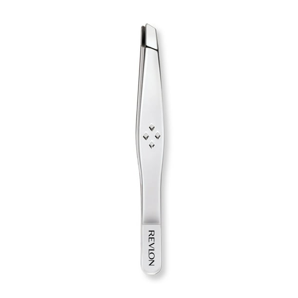 Revlon Compact Tweezer with Slant Tip for Easy Clean and Tweezing, Stainless Steel (New Open Box