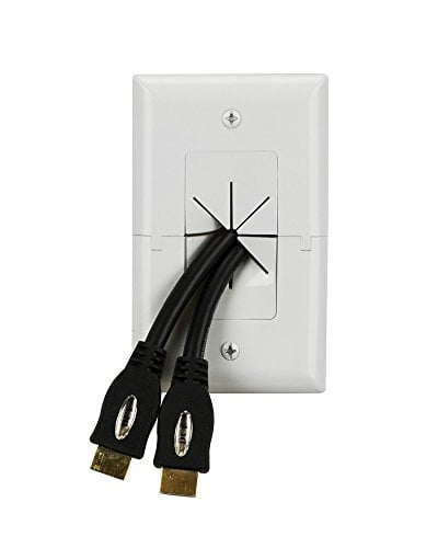 2 Lot of DATACOMM 45-0017-WH Split Wall Plate with Flexible Opening White