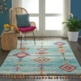 thumbnail image 6 of Nourison Moroccan Casbah Tribal Aqua 3'11" x 6' Area Rug, (4x6), 6 of 8