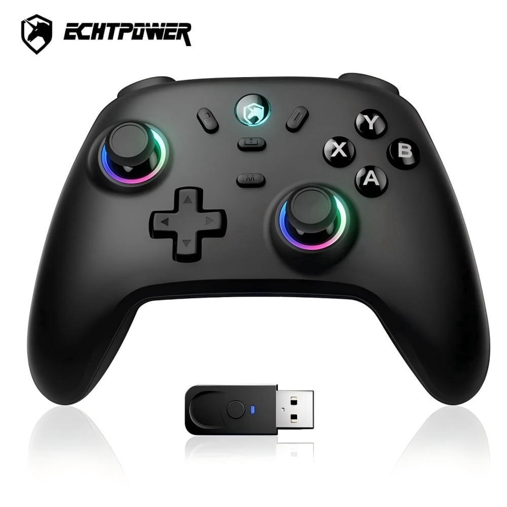 ECHTPower, Wireless Game Controller, Hall Effect Joystick, 1000Hz