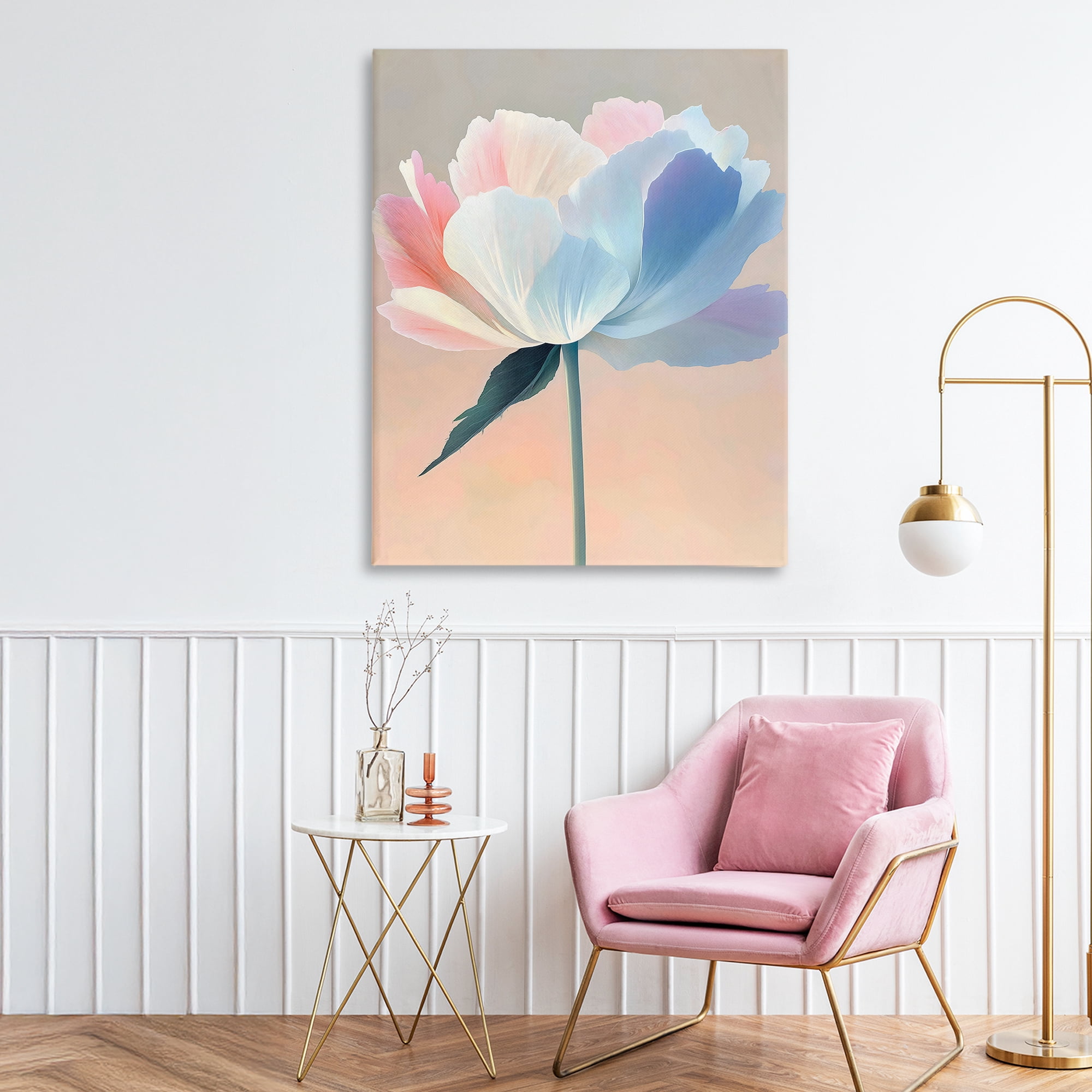 Stupell Industries Pink & Blue Flower Serenity Canvas Wall Art, design by The Prints Vibe
