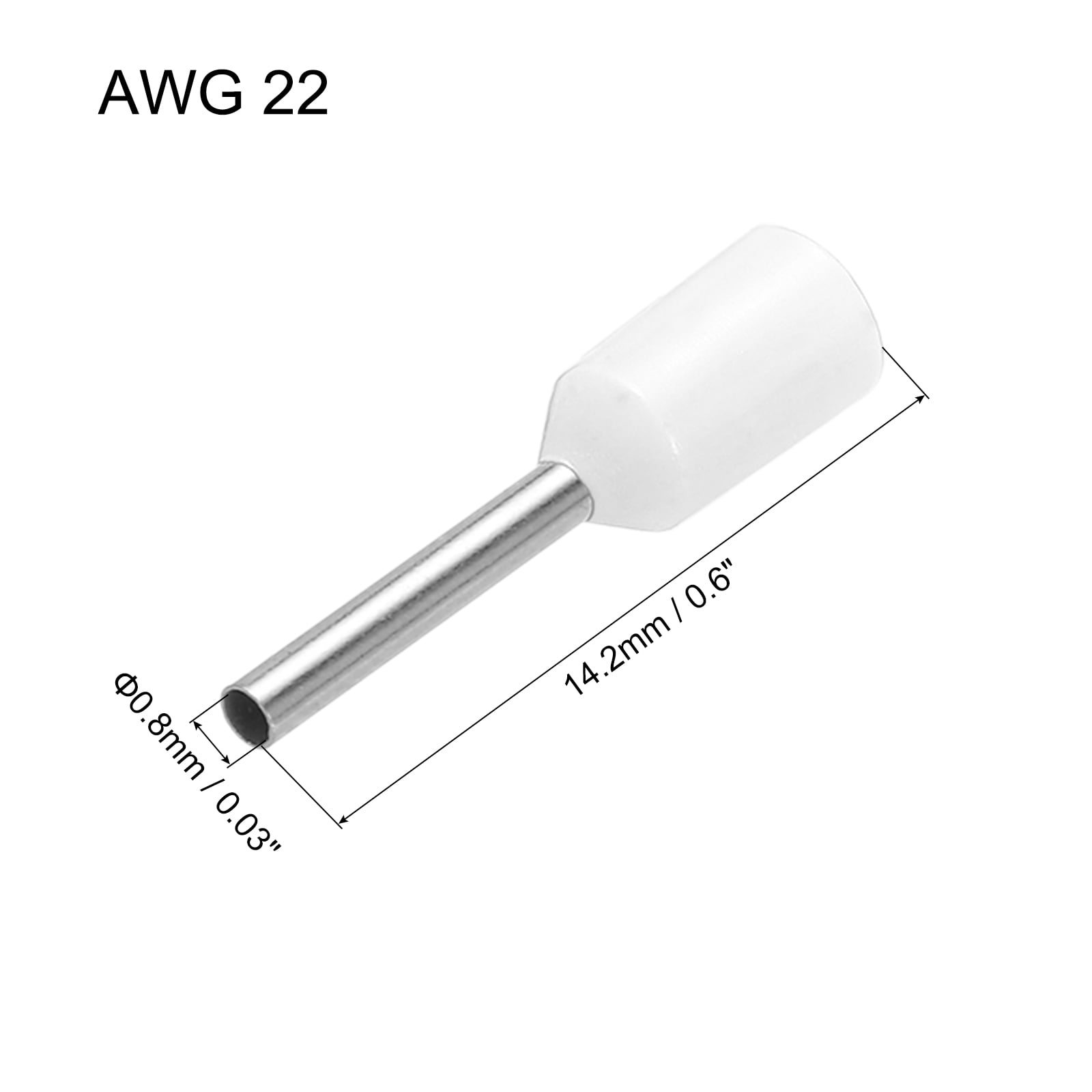 Uxcell 4000Pcs Insulated Ferrule Wire Connector Electrical Crimp Terminal 22 AWG for Electrical Equipment White