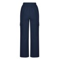 thumbnail image 6 of WFJCJPAF 2025 New Product Pants for Women Plus Size Size 3X,Women Solid Color Drawstring Elastic Waist Sports Casual Side Pocket Pants - Navy XXL, 6 of 8