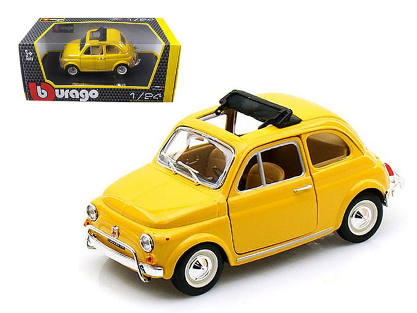 2008 Fiat 500 Abarth White With Checkers 1/24 Diecast Model Car by