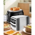 thumbnail image 5 of Black Striped Toaster Cover 2 Slice, Modern White Striped Abstract Art Aesthetics Dustproof Bread Machine Oven Cover with Storage Pockets, Fits Most Kitchen Toasters Protector, 5 of 5