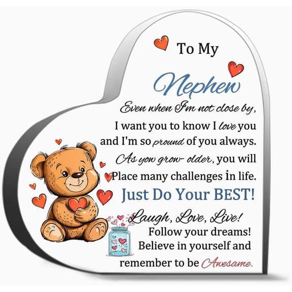 Nephew Acrylic Plaque Graduation Inspirational Men Birthday Gifts Desk Sign Ornaments Appreciate Chr Gifts Desk Decorative Sign Acrylic Sign For Office Desk Table Shelf