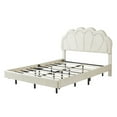 thumbnail image 4 of Harper & Bright Designs Full Size Upholstered LED Platform Bed with Storage Ottoman Velvet, Beige, 4 of 12