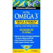 OmegaWorks Ultra Omega 3 EPA / DHA Fatty Acids Support Joint Health, 30 ct