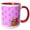 Red/White, variant on 3drose, Puppies and Pawprints with Pink Background Pattern, 11oz Two-tone Black Mug