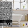 thumbnail image 3 of Manfei Jungle Animal Pattern Shower Curtain 72Wx84L,Black Kawaii Bowknot Bathroom Shower Curtain, 3 of 5