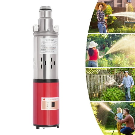 Deep Well Submersible Pump DC 12V 250W Stainless Steel Water Pump 6.6GPM Flow, 98ft Lift for Farm Ranch Irrigation 3500 RPM