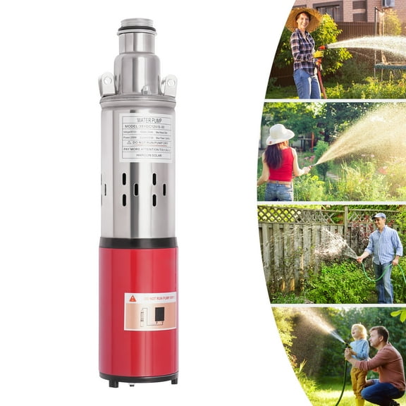 Deep Well Submersible Pump DC 12V 250W Stainless Steel Water Pump 6.6GPM Flow, 98ft Lift for Farm Ranch Irrigation 3500 RPM