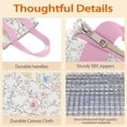 thumbnail image 4 of Pioneer Flower Floral Print Pattern Insulated Lunch Bag for Women & Adults,Large Portable Soft Cooler Lunch Bag,Thermal Food Storage Tote with Pearl Cotton,8.66L,8.75x5.75x9.5 Inch, 4 of 6