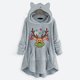 thumbnail image 2 of Top de abrigo de felpa con capucha y manga larga con botones de felpa con estampado navideño informal para mujer Pompotops  FGAJ22634, 2 of 5