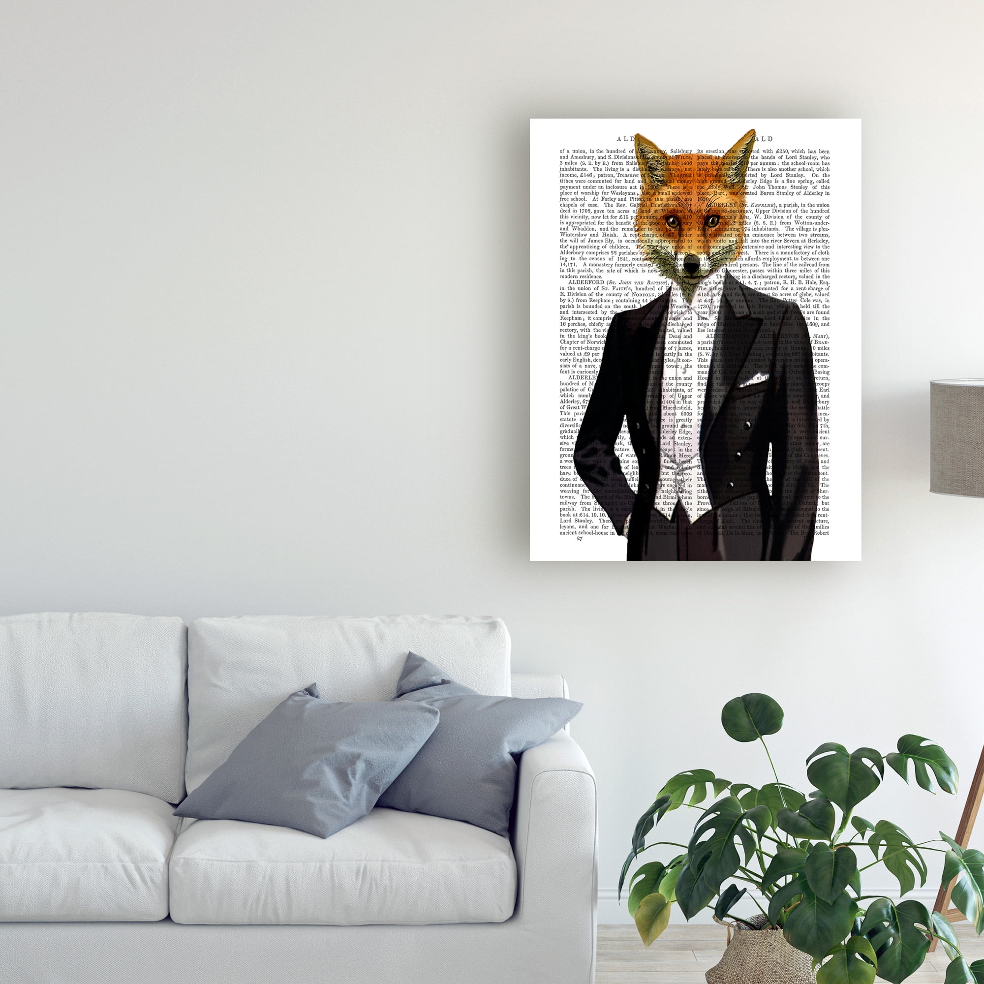 Trademark Fine Art 'Fox In Evening Suit, Portrait Book Page