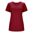 thumbnail image 5 of Womens Tops Short Sleeve Tops Neck Lace Trim Ribbed Tight Shirts Casual Basic Tee Spring Clothes 2026 Trendy on Sale, 5 of 6