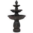 thumbnail image 1 of Sunnydaze 46"H Electric Polystone 3-Tier Classic Tulip Outdoor Water Fountain, Dark Brown, 1 of 10