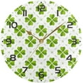thumbnail image 5 of GZHJMY St. Patricks Day Clover Wall Clock, 10" Silent Non Ticking Round Clock, Oil Painting Easy to Read Clock for Living Room Bedroom Bathroom Home Decor Holiday Gifts, 5 of 7