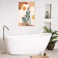 thumbnail image 2 of Boho Minimalist Wall Art Mid Century Modern Plant Green and Gold Leaf Botanical Canvas Wall Art Abstract Painting Art Home Decor For Bathroom Living Room Bedroom Framed Ready To Hang, 16x24 Inch, 2 of 6
