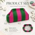 thumbnail image 4 of Large Capacity Striped Mahjong Tile Bag with Dice Pouch, Woven Crossbody Mahjong Organizer, Portable Mahjong Accessories Storage Bag for Women Game Night Gift, Pink Green, 4 of 7
