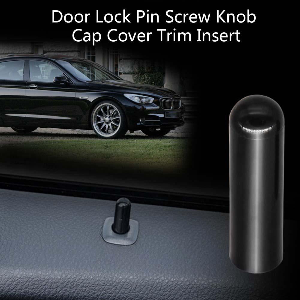 Carbon Door Lock Stick Pin Cap Cover Trim Fit For BMW Mercedes Benz Universal