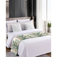 thumbnail image 4 of Xipuska Green Tropical Leaves Bed Runners for Cal King Size Bed, Decorative Bed Throws for Foot of Bed, Summer Botanical Beige Bed Runner Sofa Throw Bedding Scarf Protector Slipcover/Hotel, 4 of 6