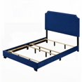 thumbnail image 3 of Queen Size Wood Platform Bed with Scooped Headboard, Blue, No Box Spring Needed, Main Bedroom, 3 of 5