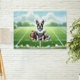 thumbnail image 2 of Happy Easter Hello Spring Boston Terrier Playing Football Horizontal Matte Canvas Poster Gentleman Dog Lover Gifts Wall Art Home Decor - 13003, 2 of 5