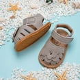thumbnail image 2 of Zanarzt Baby Girl Sandals Baby Girl Boy Sandals Comfort Summer Outdoor Casual Beach Shoes with Flower Bowknot Anti Slip Rubber Sole Toddler First Walking Shoes Grey,US 5, 2 of 5