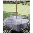 thumbnail image 2 of Outdoor Tablecloth with Umbrella Hole Zipper Boho Pines Round Tablecloth 54" Waterproof Outside Table Cloth Fogged Mist Forest Purple-blue Mountain Vintage Patio Table Cover Tablecloths for Picnic, 2 of 8