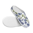 thumbnail image 3 of Daiia Blue Flax Flowers Print Women’s Fuzzy Slippers Memory Foam Lightweight House Shoes Cozy Loafer Flannel House Shoes-40/41, 3 of 7