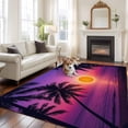 thumbnail image 2 of Large Area Rugs for Living Room Bedroom, Purple Orange Beach 8'x10' Rug Carpet Runner Indoor Outdoor, Ocean Coastal Summer Tropical Coconut Tree Palm Non Slip Floor Mats Rug for Kitchen, Patio, 2 of 8