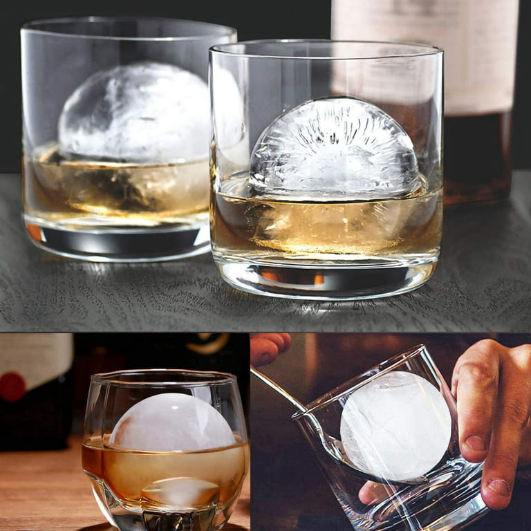 glacio Round Ice Cube Molds - Whiskey Ice Sphere Maker - Makes 2.5 Inch Ice  Balls - 2 Pack