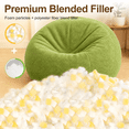 thumbnail image 3 of ROFIEJOX 31.5" Soft Fluffy Bean Bag Chair for Kids, Chenille Puffy Floor Lounge Seat for Bedroom, Playroom, Reading and Gaming, Green, 3 of 8