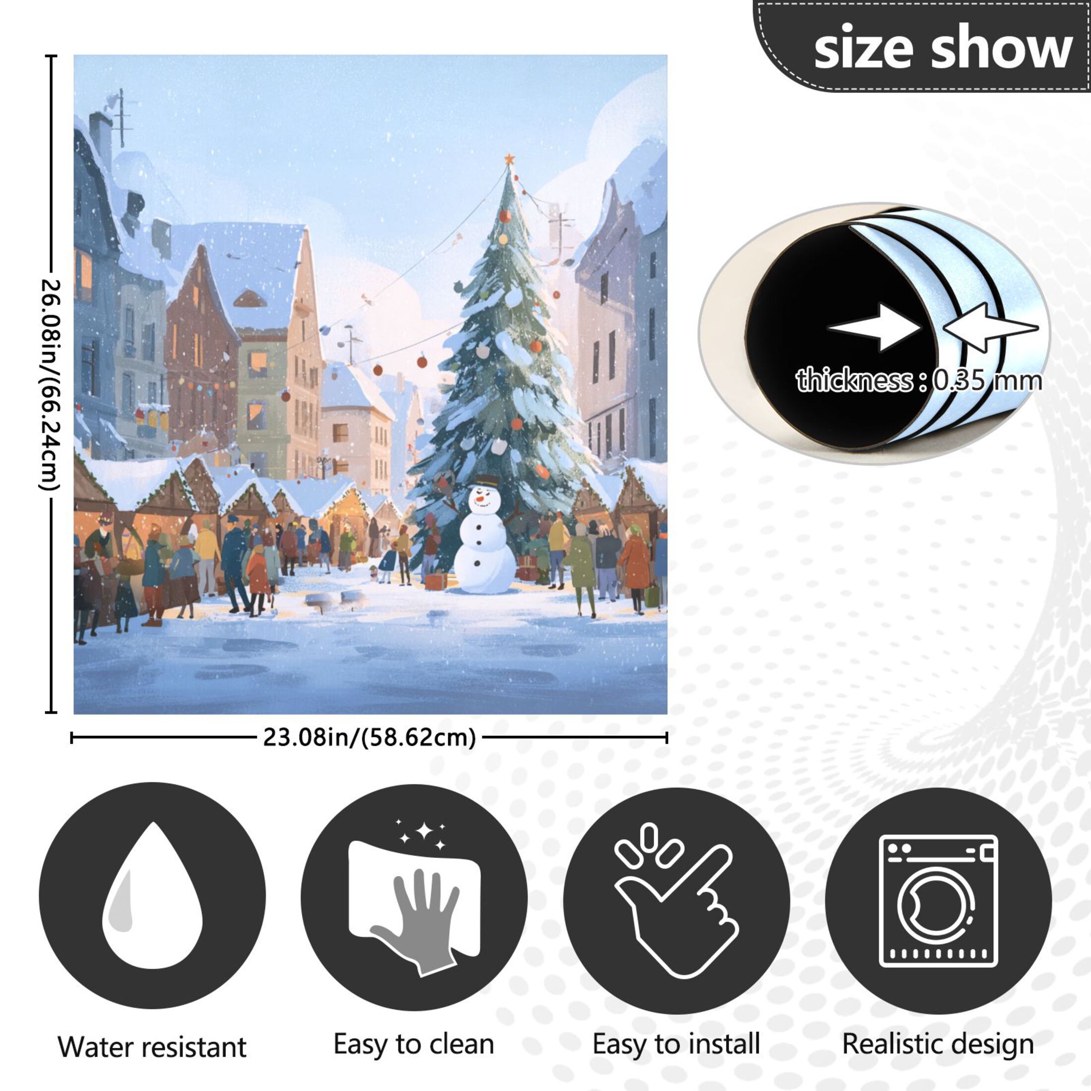 Dishwasher Sticker Magnetic Dishwasher Sticker Magnetic Decorative Sticker Refrigerator Sticker Dishwasher Decorative Stickers Christmas Street in The Snow