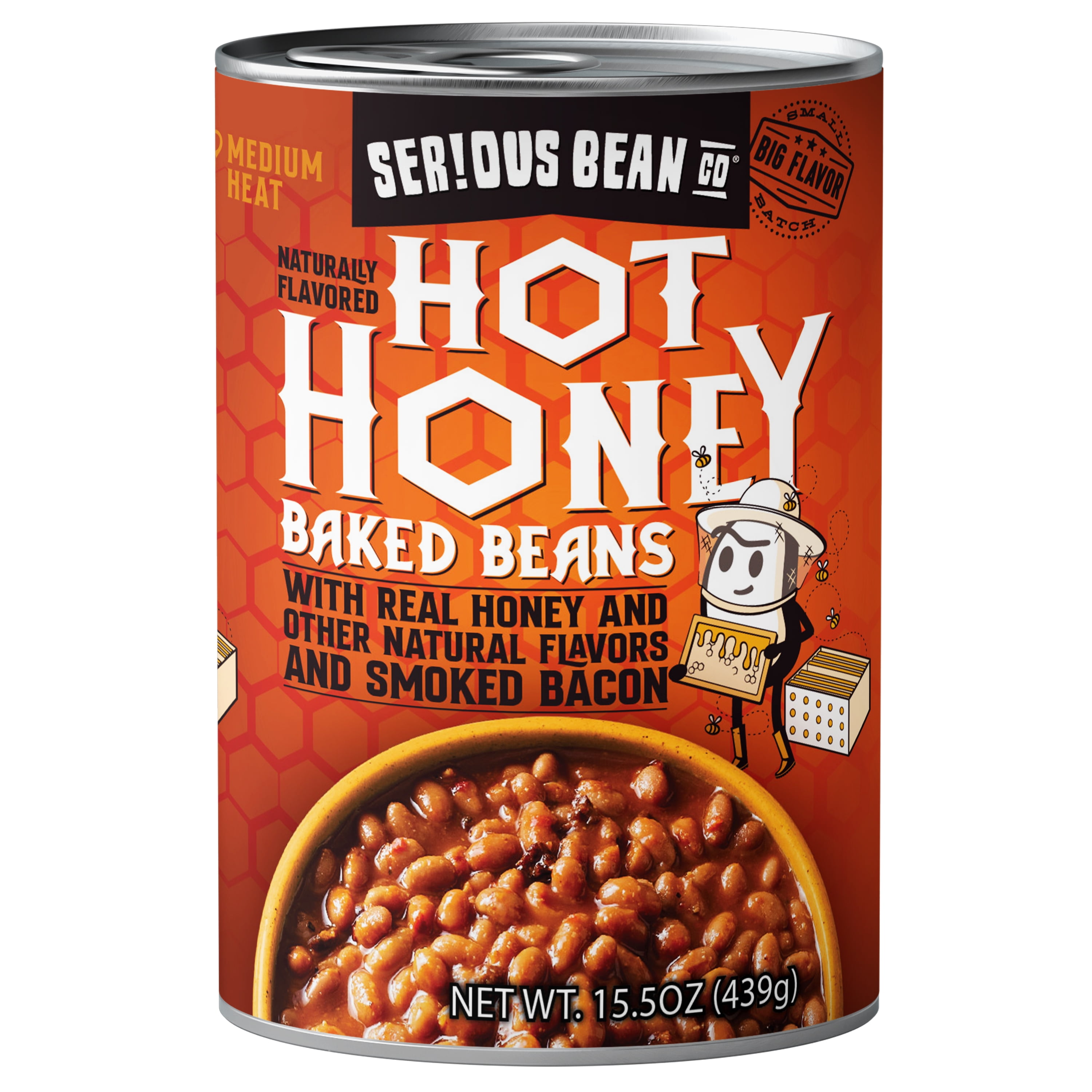 (12 pack) Serious Bean Co Hot Honey Baked Beans, 15.5 Oz