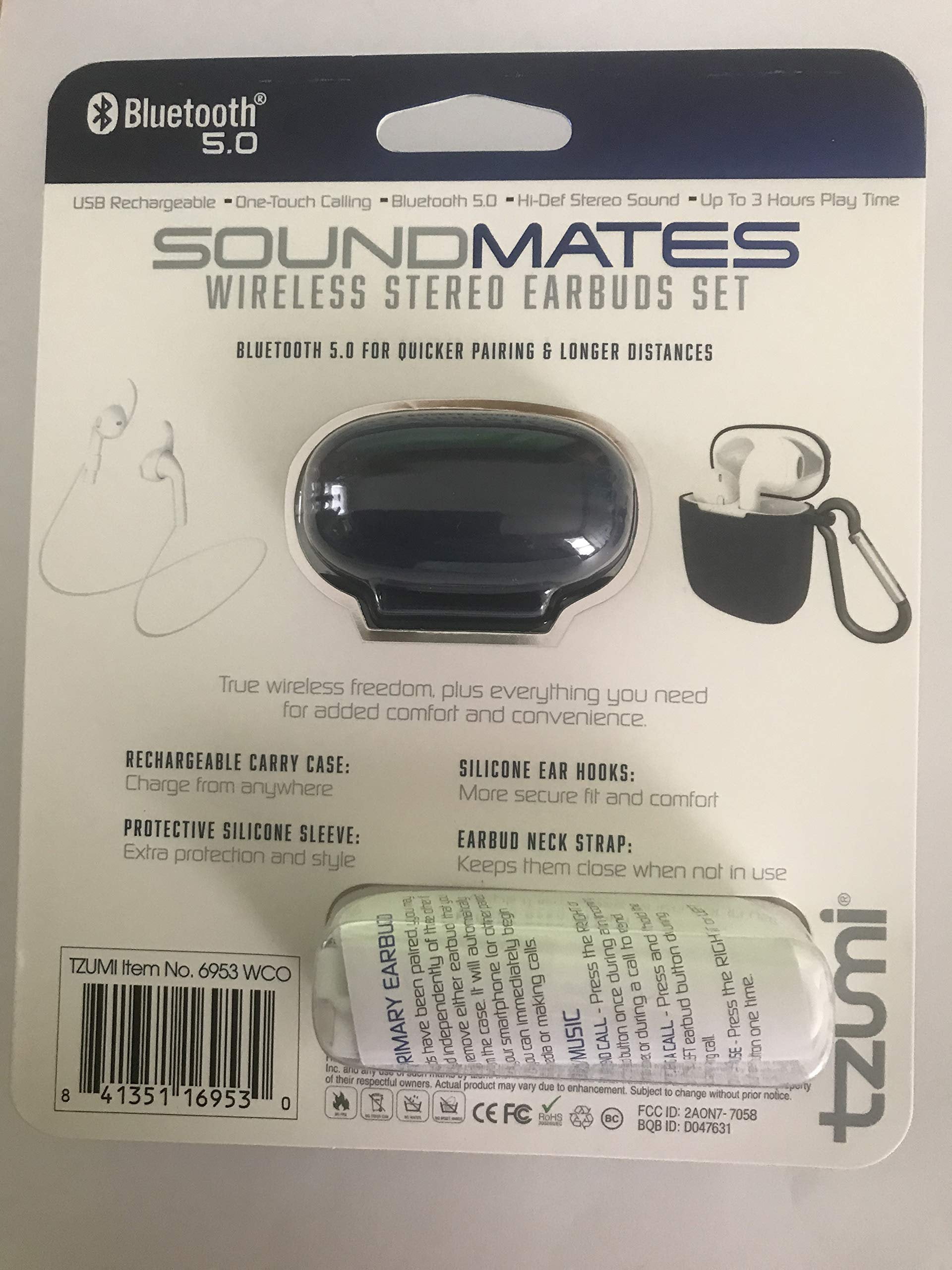 Tzumi True Wireless Bluetooth In Ear Earbuds, Blue, 6953JCEBLUE