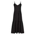 thumbnail image 4 of Jsaierl Cotton Linen Dresses Women Summer Casual Sleeveless Maxi Dress Loose Fit Solid Color V Neck Dress Bohemian Soft Dresses 2025, 4 of 6