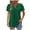 Green, variant on Women's V Neck Shirts Summer Short Sleeve T-Shirt Pleated Tunic Blouse Plain Classic Basic Tops Button up Shirts Casual Loose Everyday Pullover Top