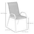 thumbnail image 3 of Outsunny Set of 4 Outdoor Patio Dining Chairs Stackable Lawn Chairs, White, 3 of 10