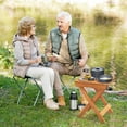thumbnail image 4 of Patiojoy Outdoor Folding Side Table Hardwood Patio Bistro Table w/ Slatted Tabletop & X-shaped Legs, 4 of 9