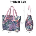 thumbnail image 3 of Tote Bag for Women - Pioneer Flower Shoulder Bag - Large Utility Work Duffle Bag with Zipper Handbag for Travel, Work, Sprots, 3 of 5