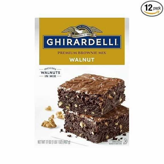 Ghirardelli Premium Walnut Brownie Mix - 17 oz, Pack of 2