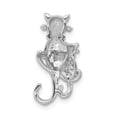 thumbnail image 3 of 14k White Gold Black and Accent Diamond Cats Chain Slide, 3 of 4