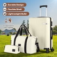 thumbnail image 4 of COBIZI Carry On Luggage Sets 3 Piece Suitcases With Wheels，Carry On Luggage Airline Approved With TSA Lock For Luggage，Lightweight Carry On Suitcase With Expandable Duffle Bag For Travel，Beige, 4 of 11
