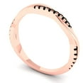 thumbnail image 2 of 0.16 ctw Wedding Band for Women - 18K Rose Gold Natural Onyx Stackable Eternity Ring, 2 of 6