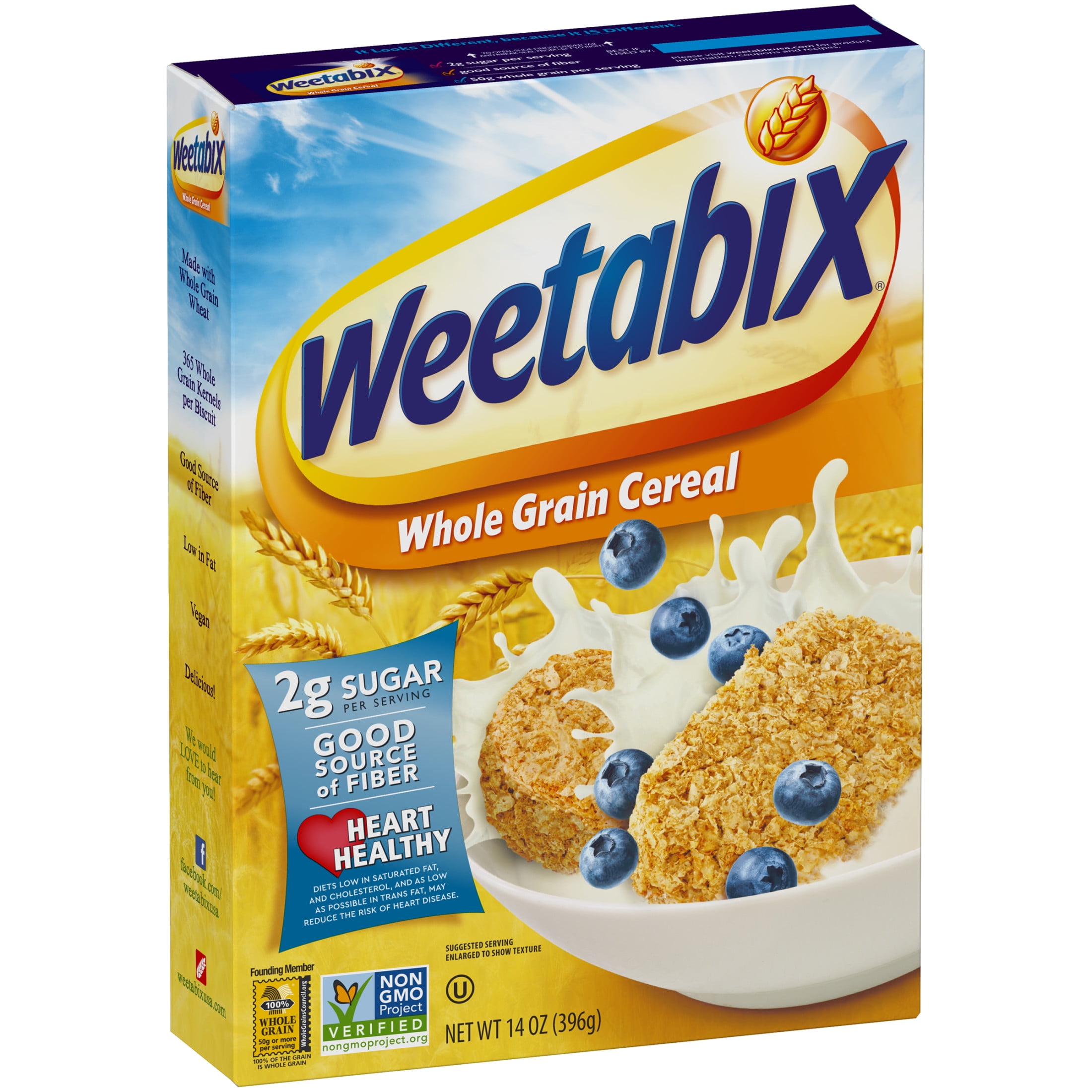 Weetabix Biscuits Whole Grain Cereal, Wheat Cereal, 14 oz Box